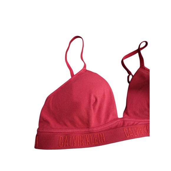 Calvin Klein Bra M Womens Red Wireless Padded Adjustable Straps - Picture 2 of 5